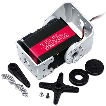 Annimos 160Kg Robot Servo Motor 24V High Voltage High Torque Steel Gear Large Digital Steering Servos With Double-Shaft Mount Br