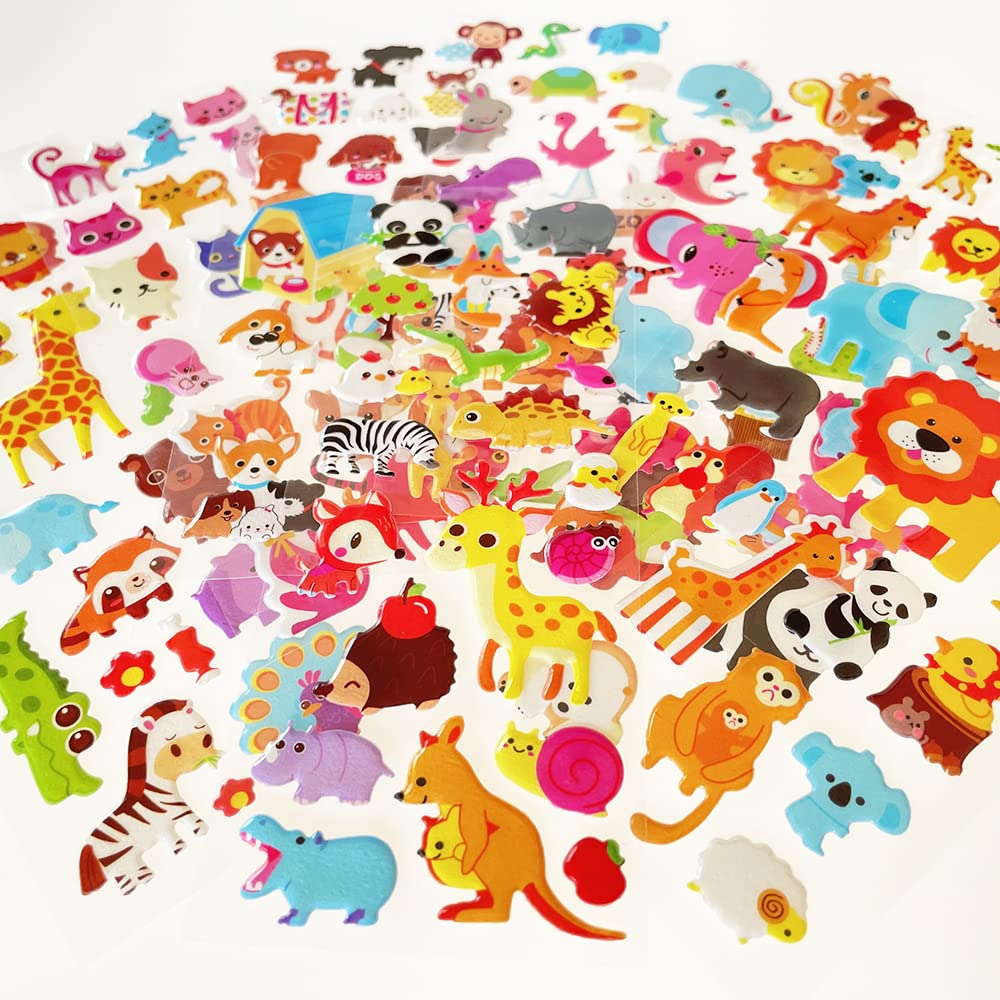 Six Vanka 3D Puffy Stickers For Kids, 8 Different Sheets Including Animals Sticker For Boys And Girls