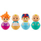 Cocomelon Weebles 4 Figure Pack - Chunky Moulded JJ Figures, Blue, 4 Count, Preschool Imaginative Play, Character Options