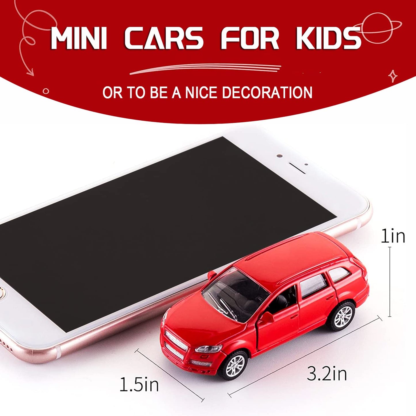 KIDAMI Die Cast Metal Toy Cars Set of 5 - Openable Doors, Pull Back Cars, Private Car Gift Pack for Kids