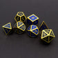 Haxtec Temperature Color Chaning Metal DND Dice Set Gold Blue Polyhedral D&D Dice for RPG Dungeons and Dragons-Gold Black Blue S