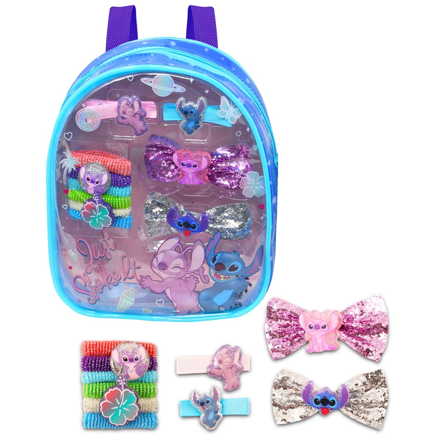 Stitch Cosmetic Set for Girls ~ Lilo and Stitch Dress Up Party Supplies with Stitch Makeup, Shoulder Bag, Stickers and More | St