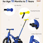 KRIDDO 4-in-1 Kids Tricycle, Adjustable Height, 12" Front Wheel, Carbon Steel, Blue, for 1.5 to 3 Years, Toddler Balance Bike