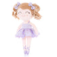 Gloveleya Baby Dolls Soft Snuggly Curly Hair Ballerina Doll First Baby Girl Gifts Plush Ballet Doll With Lace Mesh Dress Purple 14Inches Ballerina Series