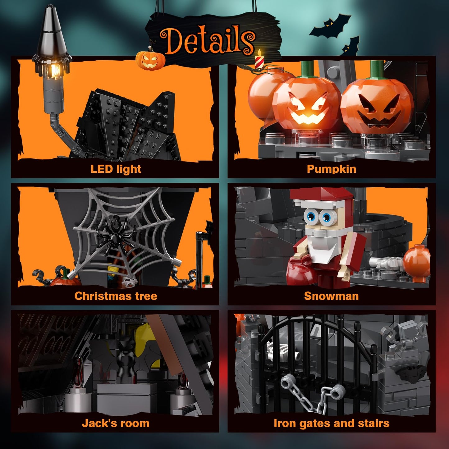 Nightmare Horror Haunted House Building Set, Block Toys Set Compatible with Lego, Creative Halloween Christmas Birthday Toy Kit