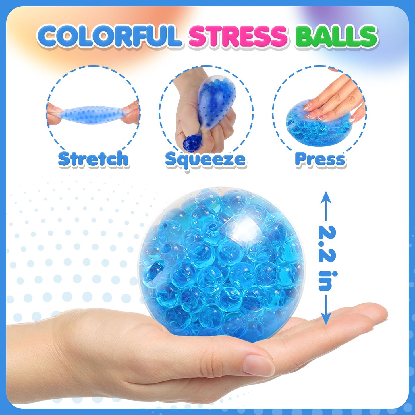 6 Set Squishy Sensory Stress Squeezing Balls For Adults: Best Calming Tool To Relieve Anxiety, Vent Mood And Improve Focus, Fun Fidgets For Student Classroom, Easter Gifts For Kids