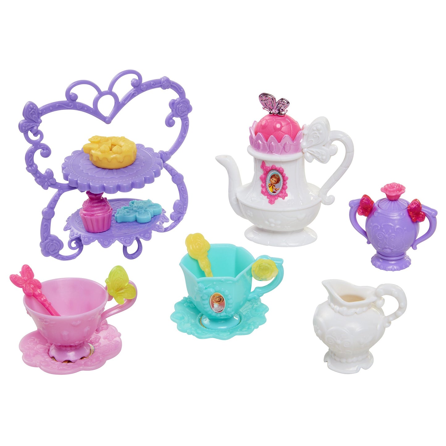 Fancy Nancy Doll-sized Tea Set, 13-Pieces, Multi-color, Medium, Plastic, Model 77415