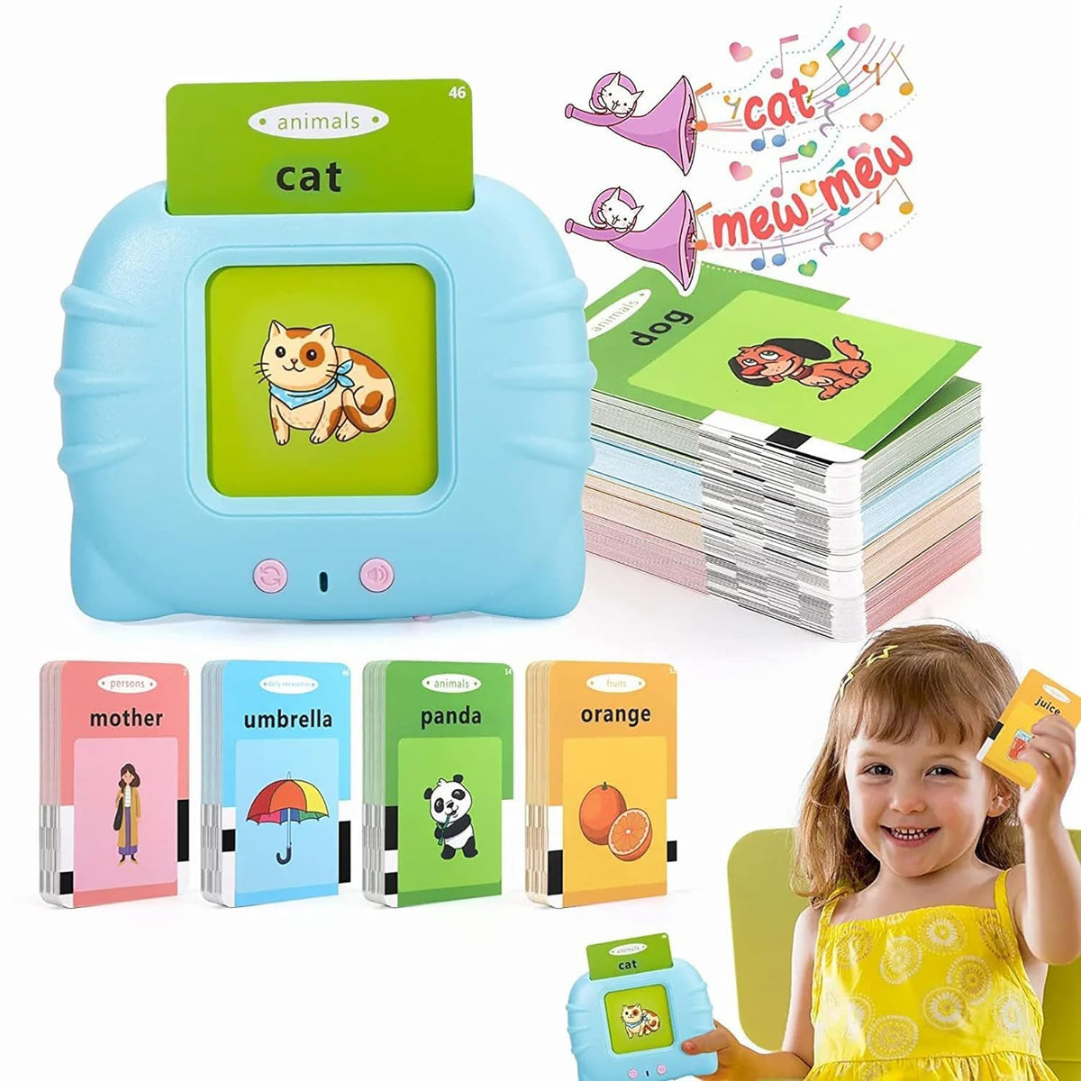 Ridhimani Flash Cards For Kids Talking English Words Flash Cards Preschool Electronic Reading Early Talking Flashcards Toy For K