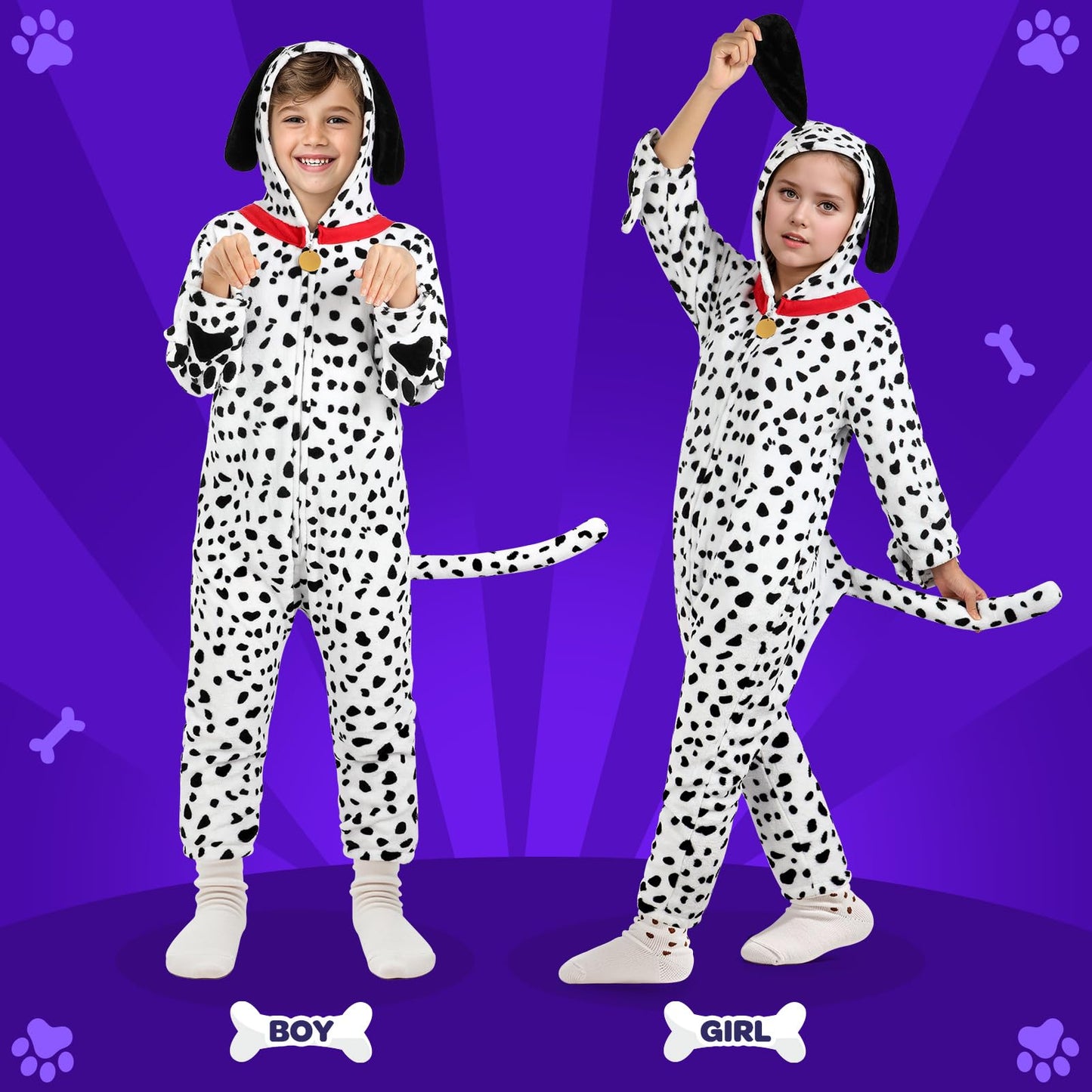 Giftinbox Toddler Dalmatian Costume Kids,Dog Costume For Kids,Unisex Spotted Dog Onesie Costume