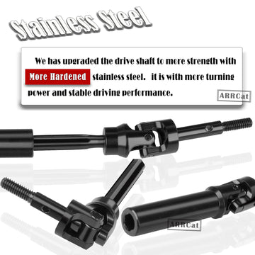 2PCS Rear Stainless Steel Drive Shaft CVD Upgrades Part for 1/10 Stampede VXL 4X4 2WD,Rustler VXL 4X4 2WD,Slash VXL 4X4 2WD,Hoss