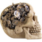 Pacific Trading Steampunk Cyborg Protruding Gear Work Human Skull Statue Clockwork Gear Design Skeleton Cranium Figurine