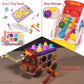 Music Activity Bus Baby Toy, Infant Education Learn Car, Sound & Light, Interactive Game, Shape Sorter, Animal Matching, Holiday Birthday Present For Toddler Kid Boy Girl 3 4 5 6 7 Years (Pink)