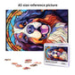 Boston Terrier Dogs Lovers Stained Colorful Glass 1000 Pieces Art Painting Wooden Puzzle For Kids Adults, Birthday Mother'S Fath