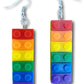 Long Colorful Lego Building Blocks Dangle Earrings By Pashal