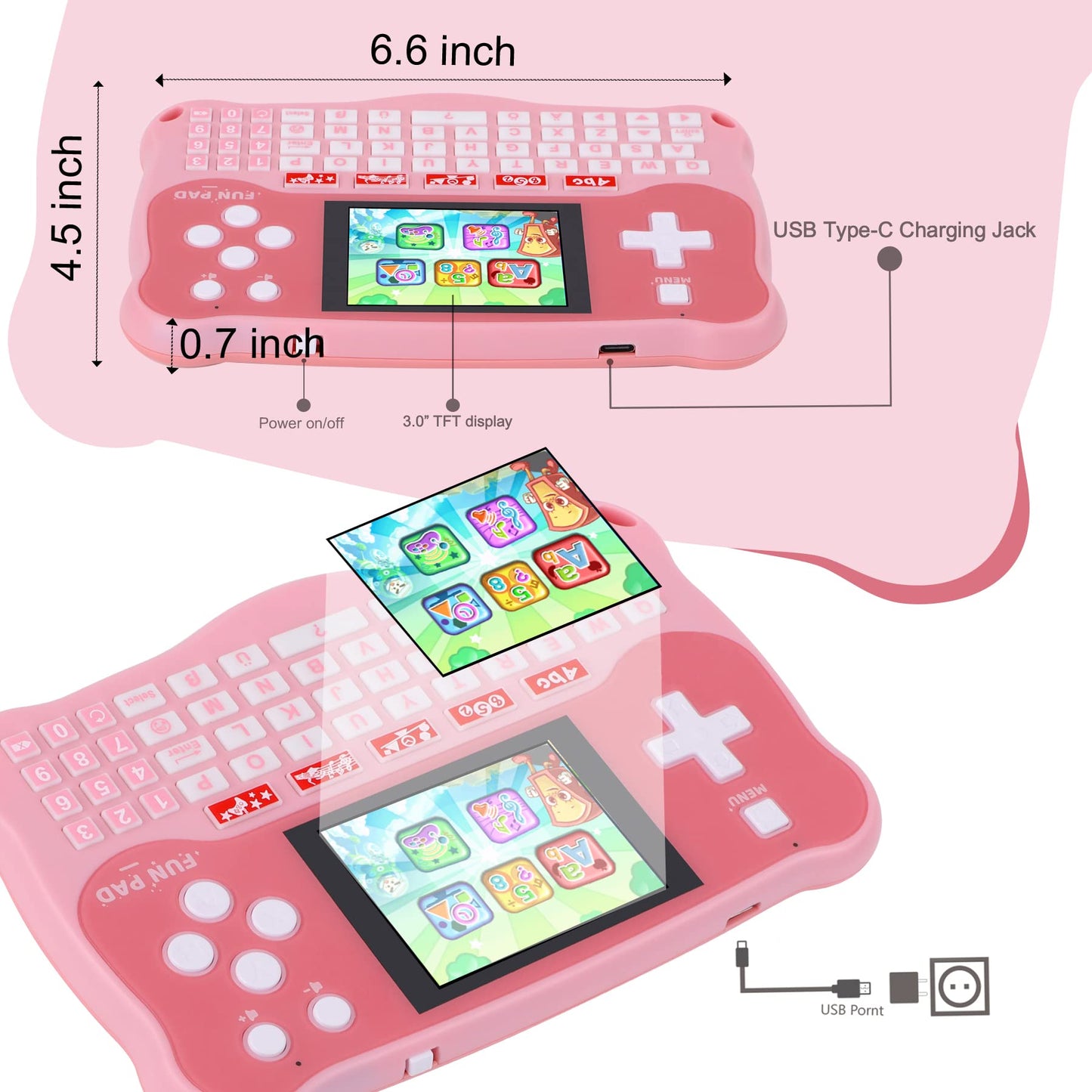 Kids Tablet/Baby Learning Pad With 102 Activities/Toddler Tablet With Abc Alphabet/Words/Music/Math Interactive Educational Elec