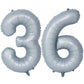40 In Matte Gray Number Balloons Helium Foil Mylar Balloon Birthday Party Banquet Decoration 36