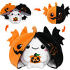 Caiyuegg Halloween Stuffed Animal Reversible Pumpkin Plush,Bat Ghost Transformed Pumpkin Plush Zipper,Halloween Bat Ghost Stuffe