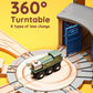 SainSmart Jr. Wooden Train Track with Roundhouse - Railway Toy for Toddlers, Double-Side Tracks Compatible with with All Major B
