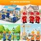 Funerica 10-Set Toy People Figures - Bendable Fireman, Police, Construction Workers, Community Helpers, Play Little People Toys Figurines Dollhouse Firefighter Playset