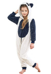 Blackhaus Children Animal Tiger Panda Cow Zebra Dragon Cosplay Costume Pajamas Sleepwear(Panda,7-8Year)