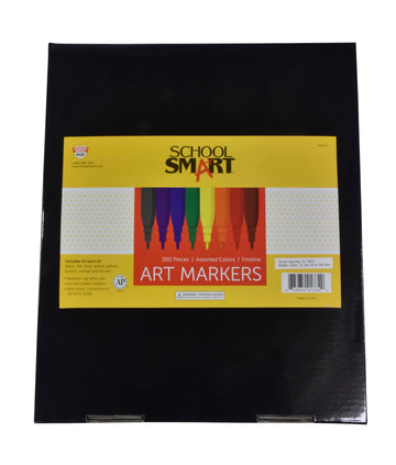 School Smart Non-Toxic Art Marker, Fineline Tip, Assorted Colors, Pack of 200