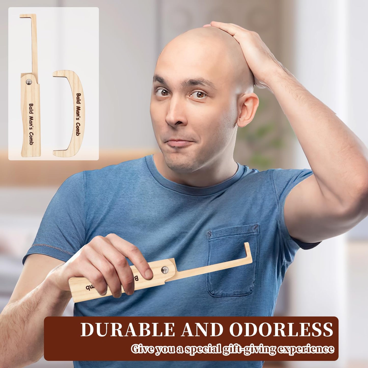 2Pcs Funny Bald Man Comb Funny Gag Gift Card Gag For Bald Man For Men Hair Loss Joke Gift Comb For Bald Man Brush For Bald Mens