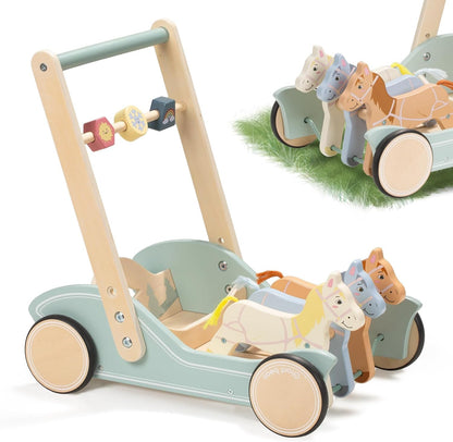 Wooden Galloping Ponies 2-in-1 Push & Pull Learning Walker