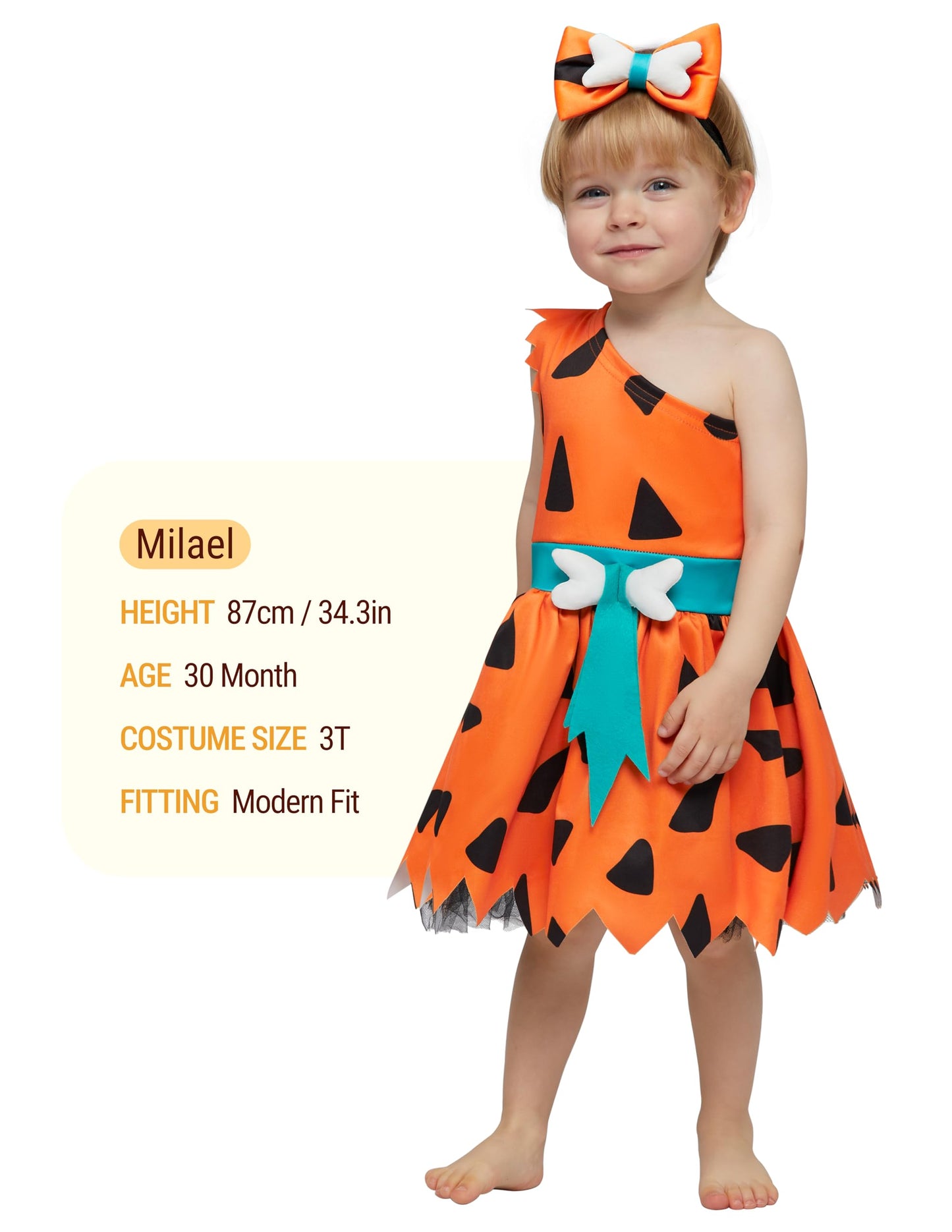 Spooktacular Creations Baby Caveman Costume For Girls, Toddler Halloween Cavegirl Jumpsuit For Girls, Baby Halloween Costume Cosplay Parties(18-24 Months)