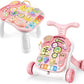 Baby Sit-To-Stand Learning Walker, 2 In 1 Baby Walker For Girls Boys, Educational Baby Push Walkers With Entertainment Activity