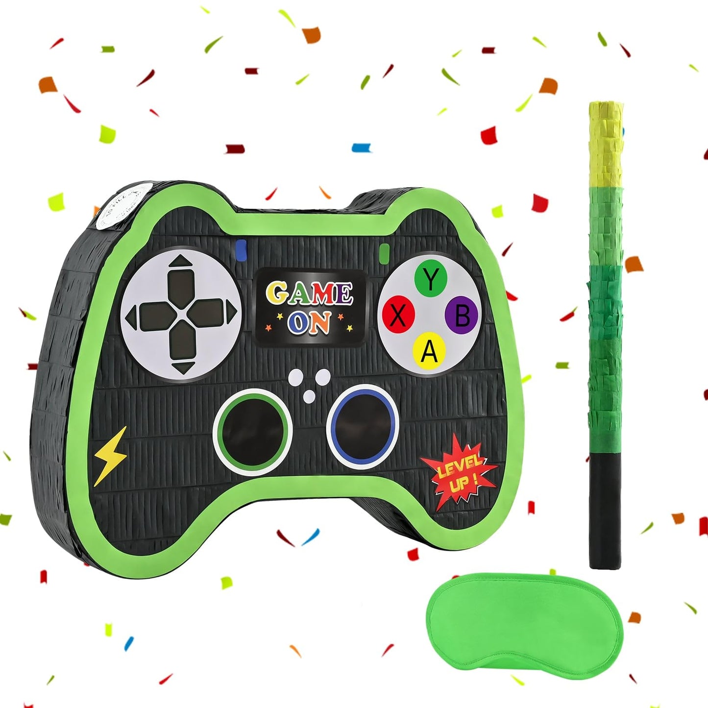 WERNNSAI Video Game Controller Piata - Game Party Supplies Piata Bundle with Blindfold and Bat for Boys Kids Gaming Theme Birthd