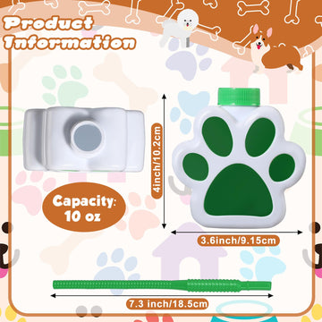 Sratte 10 oz Dog Paw Cups with Straw and Lid Dog Themed Birthday Party Supplies, Cute Print Plastic Puppy Drinking Cup Bulk for