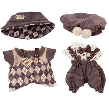 Clothes for 17cm Dolls 2 Set  Cute Hat & Outfit Set for Dolls  Adorable Dress-Up Accessories for Doll