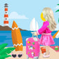 23Pcs 18 Inch Girl Doll Accessories Case Luggage Travel Play Set With Doll Clothes Cute Bag Computer Glasses Pretend Makeup Toy Stickers Doll Stuff Fit 18 Inch Doll Christmas Birthday Gift