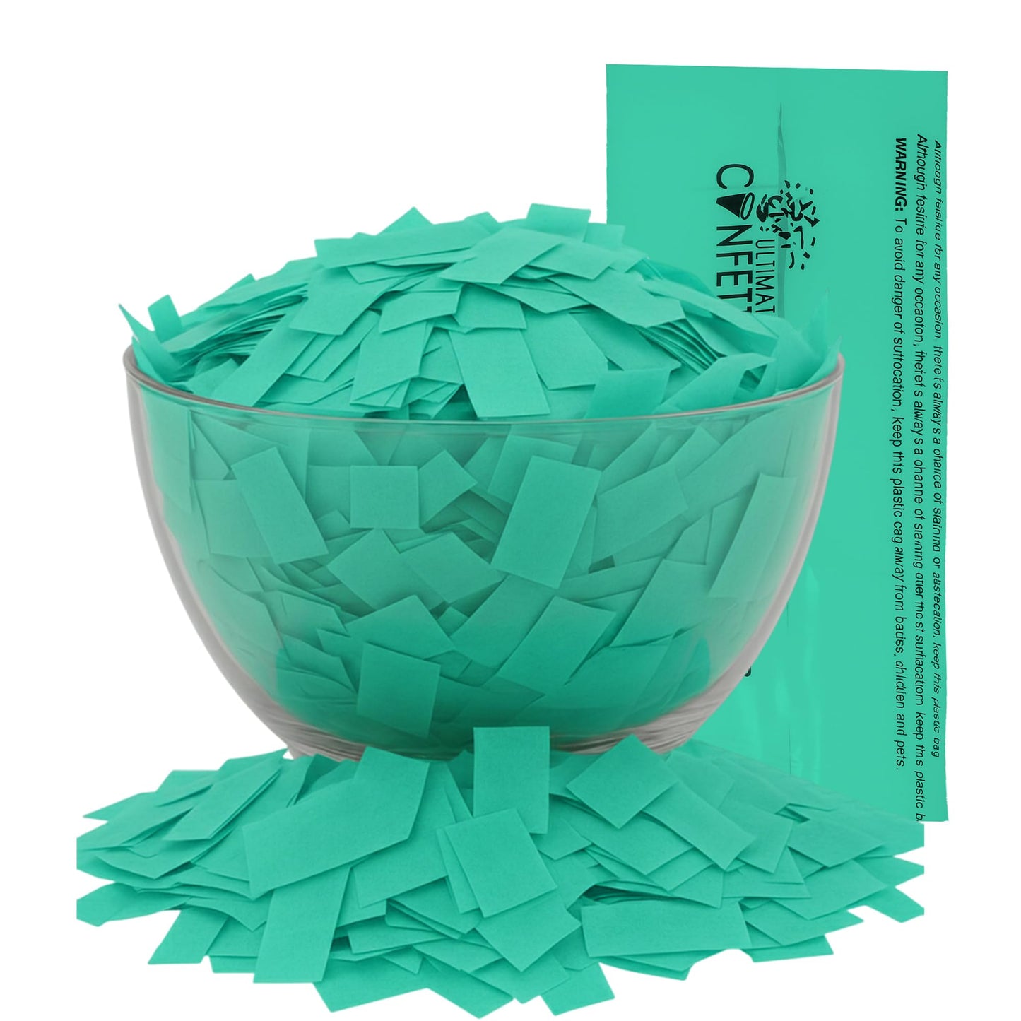Ultimate Confetti, Mint Green Biodegradable Confetti - Rectangular Flame-Resistant and Slow-Falling Tissue Paper Confetti for Ca