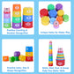 Wanonoo Stacking Cups Baby Toy Set, Stacking Toys For Toddlers 1-3 Stackable Blocks Nesting Game Montessori Developmental Toys B