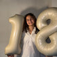 Cream Number 8 Balloon 40 Inch, 8 Balloon Number, 8Th Birthday Decorations, Cream Party Supplies For Boys Girls