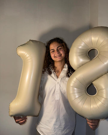 Cream Number 8 Balloon 40 Inch, 8 Balloon Number, 8Th Birthday Decorations, Cream Party Supplies For Boys Girls