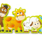 Hape Numbers & Farm Animal Puzzle Double-Sided Wooden Jigsaw Game For Kids 10-Piece, Multi-Coloured