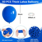 Jobkoo Blue Balloons 12 Inch, 50Pcs Dark Blue Balloon Kit Royal Blue Latex Balloons Matte Blue Helium Party Balloons For Boys Bi