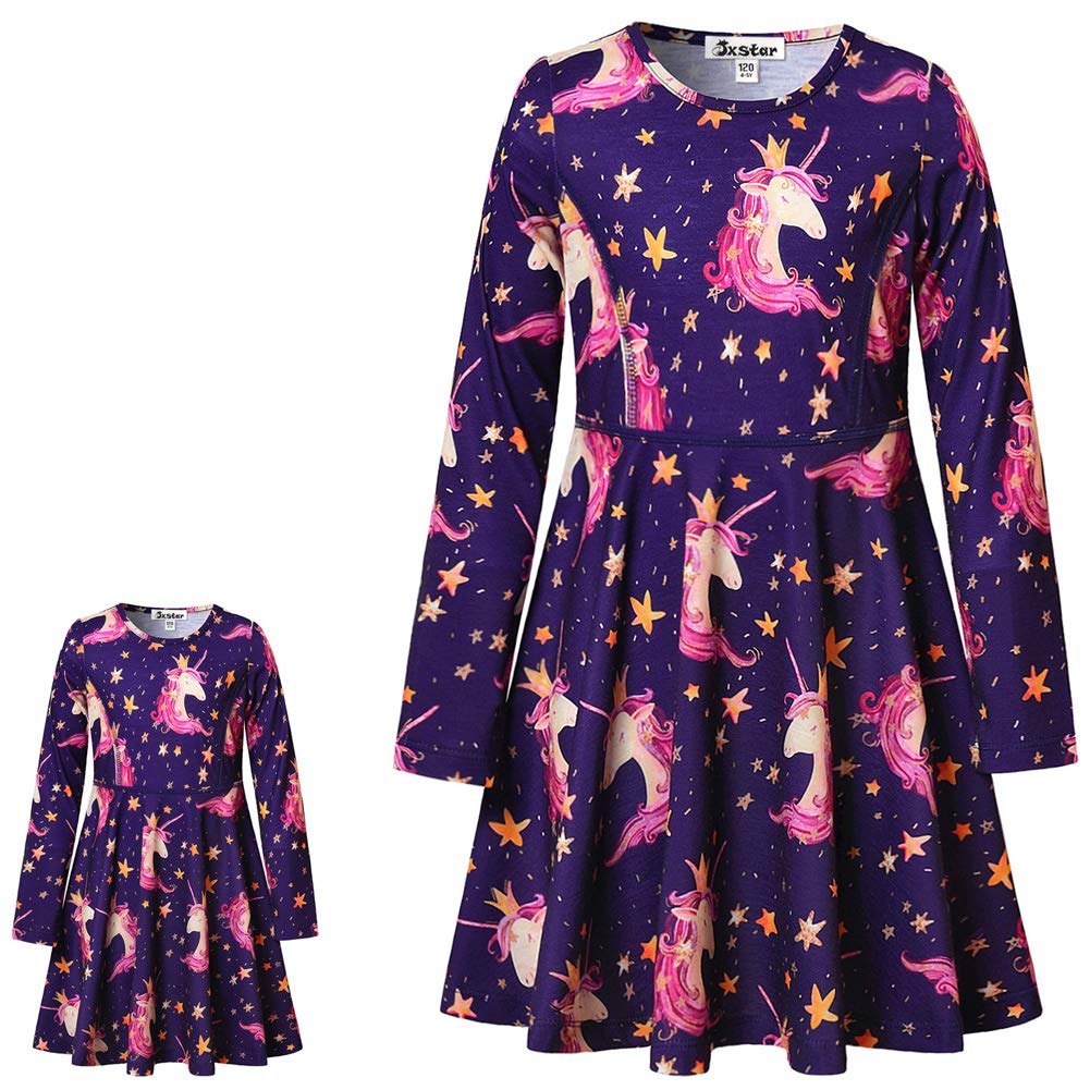 Star Unicorn Dresses Matching Doll & Girls 5T 6T Birthday Gift Clothes