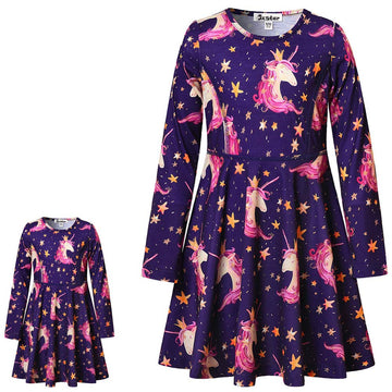 Star Unicorn Dresses Matching Doll & Girls 5T 6T Birthday Gift Clothes