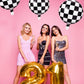 Checkerboard Balloon Aluminum Foil Balloon Black White Checkered Balloon For Racing Themed Party Decoration Supply, 18 Inches (24)