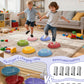 XIUREI Rechargeable Stepping Stones - 6pcs Non-Slip Toddler Toys with Light & Music, Morandi Colors for Kids 3-5 Years Old