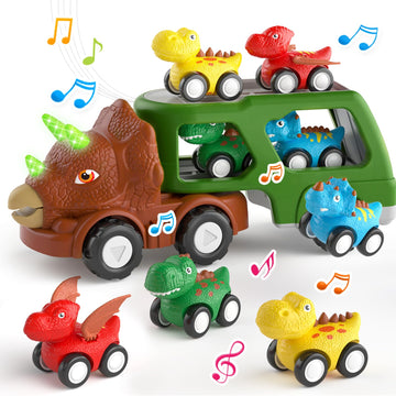 newcrave Dinosaur Truck Toys for Toddlers Boys Age 1-3 2-4, 5 in 1 Dinosaur Car for Toddlers Boys Girls Toy for 1 2 3 4 5 Year O