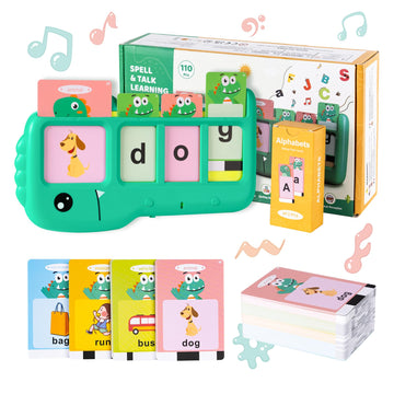 Talking Flash Cards For Toddlers 2-8: Alphabet Learning & Spelling Games With 224 Sight Words - Montessori Sensory Toys For Preschool Boys & Girls, Speech Therapy Toys For Kids With Autism, Ideal Gift