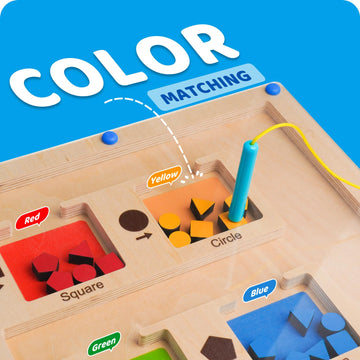 Likee Strong Magnetic Maze, Montessori Toys For 1 2 3 Years Old Boy Girl, Wodden Puzzle Develop Fine Motor Skills, Kids On Road Trip Travel Airplane Activity, 1-5 Preschool Learning Shape & Color