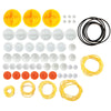 EUDAX 2mm Hole Plastic Belt Pulley Gears Combination Modulus Package Rubber Belts Band Plastic Model Accessories for DIY Robots