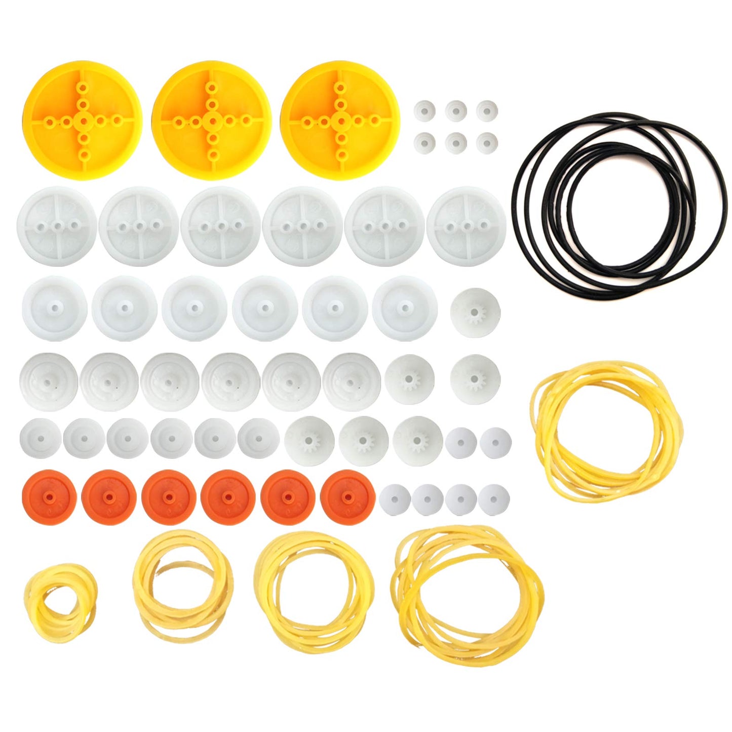 EUDAX 2mm Hole Plastic Belt Pulley Gears Combination Modulus Package Rubber Belts Band Plastic Model Accessories for DIY Robots