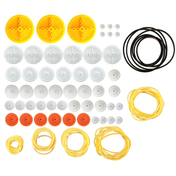 EUDAX 2mm Hole Plastic Belt Pulley Gears Combination Modulus Package Rubber Belts Band Plastic Model Accessories for DIY Robots