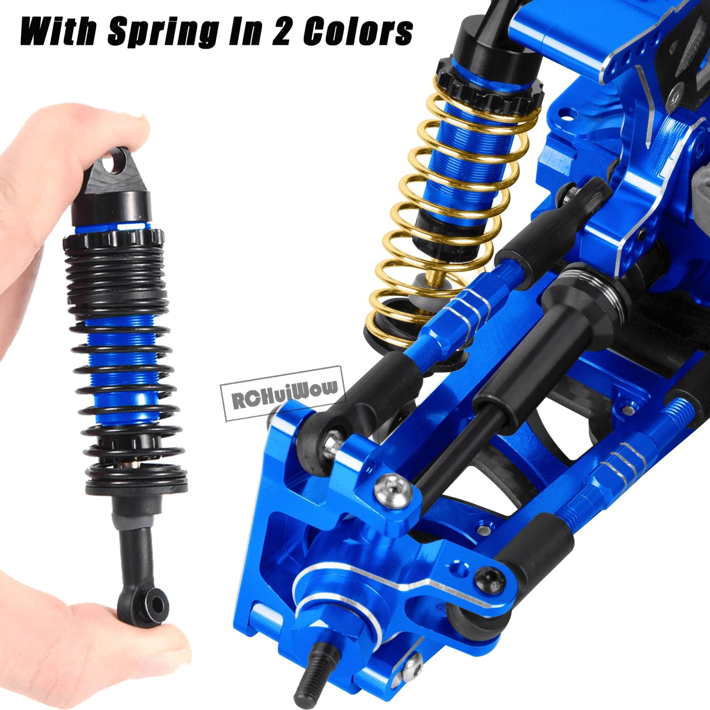 RCHuiWow 1/10 RC Upgrades for Rustler 4x4 - Driveshafts, Shocks, Suspension Arms, Navy Blue